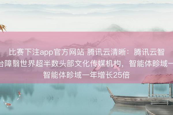 比赛下注app官方网站 腾讯云清晰：腾讯云智能体斥地平台障翳世界超半数头部文化传媒机构，智能体畛域一年增长25倍
