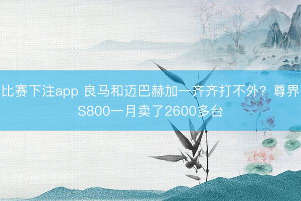 比赛下注app 良马和迈巴赫加一齐齐打不外？尊界S800一月卖了2600多台