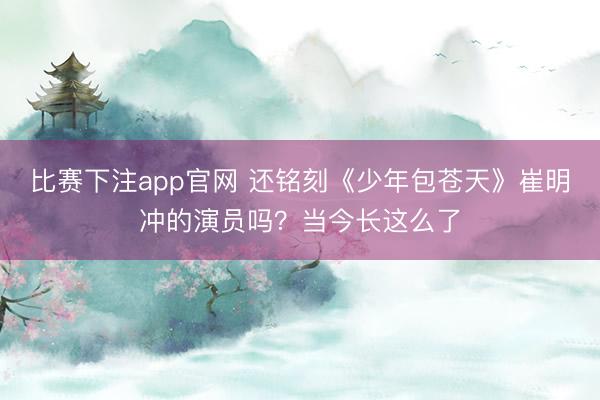 比赛下注app官网 还铭刻《少年包苍天》崔明冲的演员吗?当今长这么了