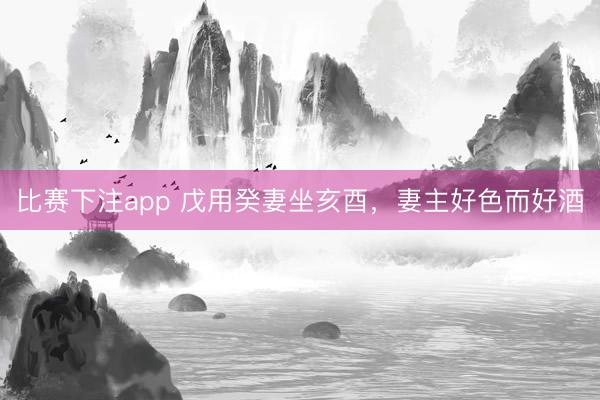 比赛下注app 戊用癸妻坐亥酉，妻主好色而好酒