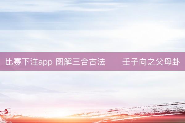 比赛下注app 图解三合古法      壬子向之父母卦