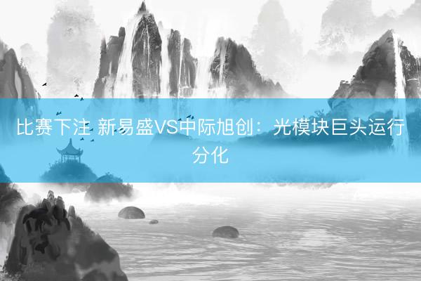比赛下注 新易盛VS中际旭创：光模块巨头运行分化