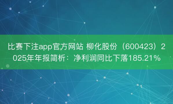 比赛下注app官方网站 柳化股份（600423）2025年年报简析：净利润同比下落185.21%