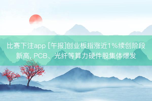 比赛下注app [午报]创业板指涨近1%续创阶段新高， PCB、光纤等算力硬件股集体爆发